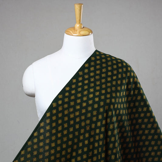 Green - Akola Hand Block Printed Cotton Fabric