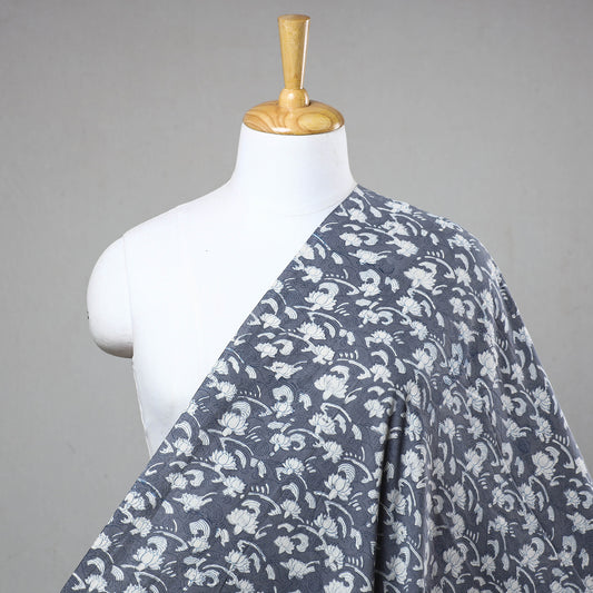 Grey - Akola Hand Block Printed Cotton Fabric