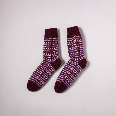Acrylic Woolen Socks for Winter, Hand Knitted in Kumaun (Adults) 50