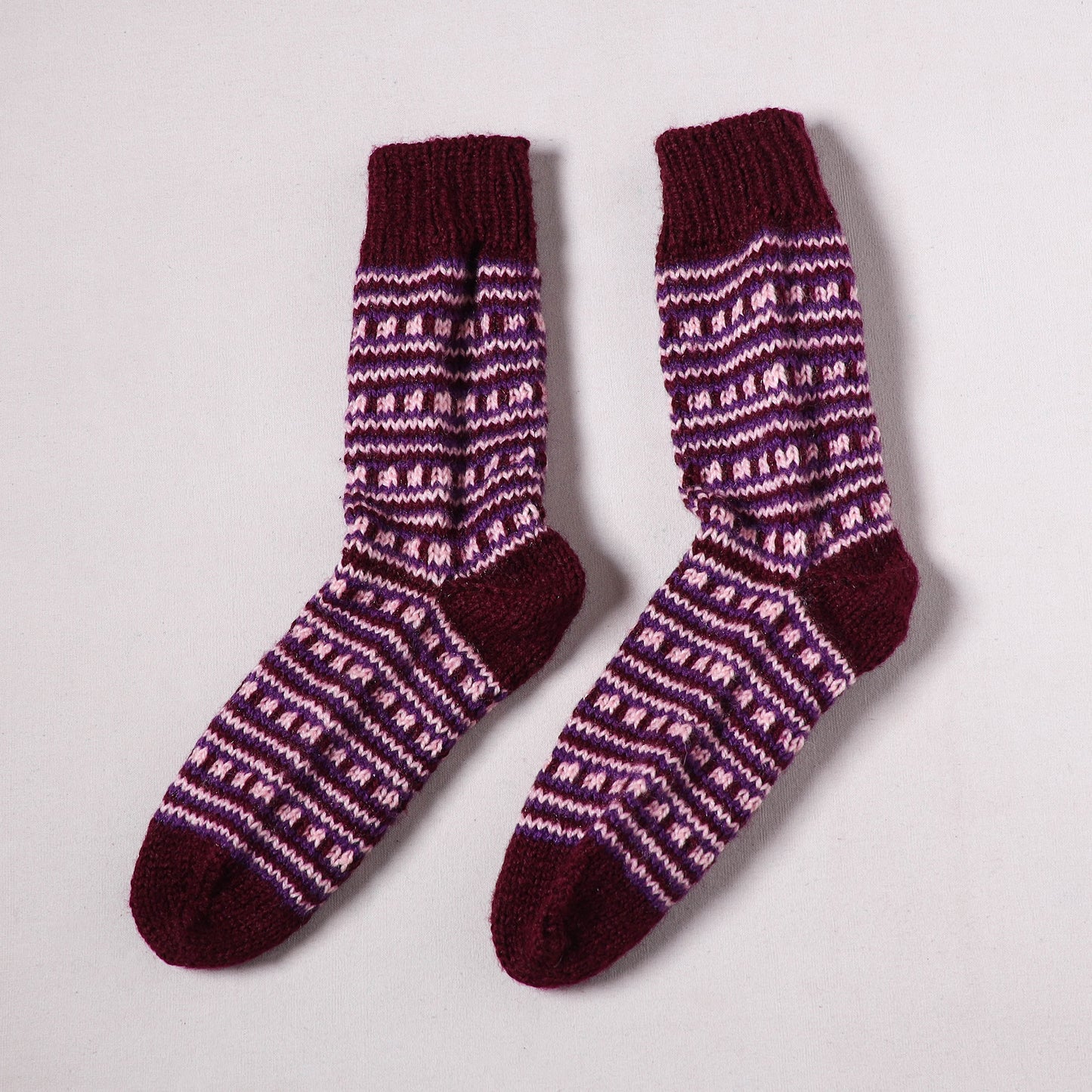 Acrylic Woolen Socks for Winter, Hand Knitted in Kumaun (Adults) 50