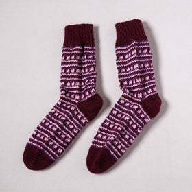 Acrylic Woolen Socks for Winter, Hand Knitted in Kumaun (Adults) 50