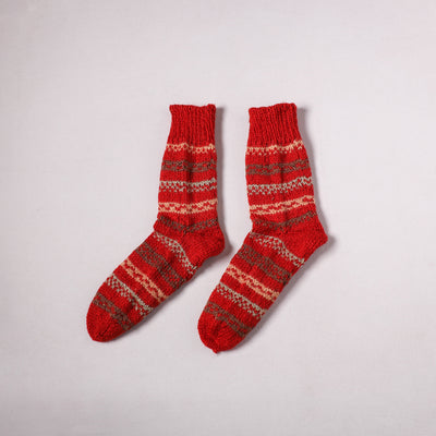 Acrylic Woolen Socks for Winter, Hand Knitted in Kumaun (Adults) 52