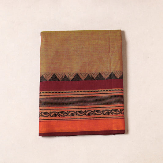 Brown - Kanchipuram Cotton Precut Fabric (1.95 Meter)
