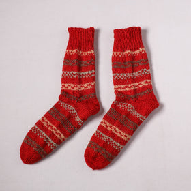 Acrylic Woolen Socks for Winter, Hand Knitted in Kumaun (Adults) 52