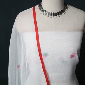 Jamdani Pure Handloom Muslin 2pc Unstitched Dress Material Kurta Set 01