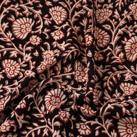 Black Natural Dyed Mul Cotton Bagh Print Fabric