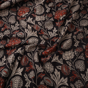 Black Printed Kalamkari Cotton Fabric