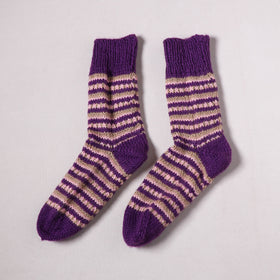 Acrylic Woolen Socks for Winter, Hand Knitted in Kumaun (Adults) 53