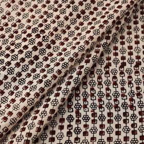 Buy Beige Natural Dyed Mul Cotton Bagh Print Fabric