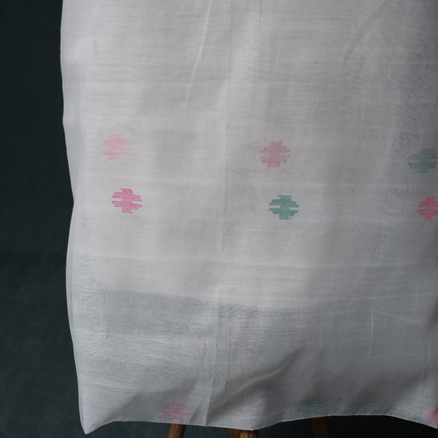Jamdani Pure Handloom Muslin 2pc Unstitched Dress Material Kurta Set 01