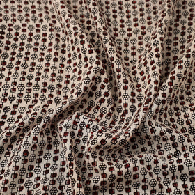 Buy Beige Natural Dyed Mul Cotton Bagh Print Fabric