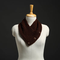 Brown - Kumaun Hand Knitted Woolen Button Cowl 128