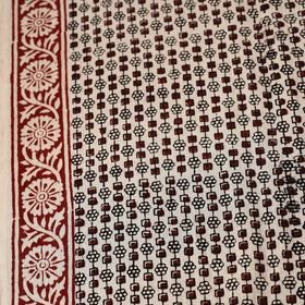 Buy Beige Natural Dyed Mul Cotton Bagh Print Fabric