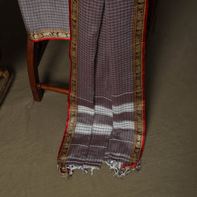 Dharwad Checks Mercerised Cotton 3pc Unstitched Dress Material Suit Set with Woven Border 12