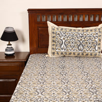 Multicolor - Sanganeri Block Printed Cotton Double Bed Cover with Pillow Covers (90 x 108 in) 41