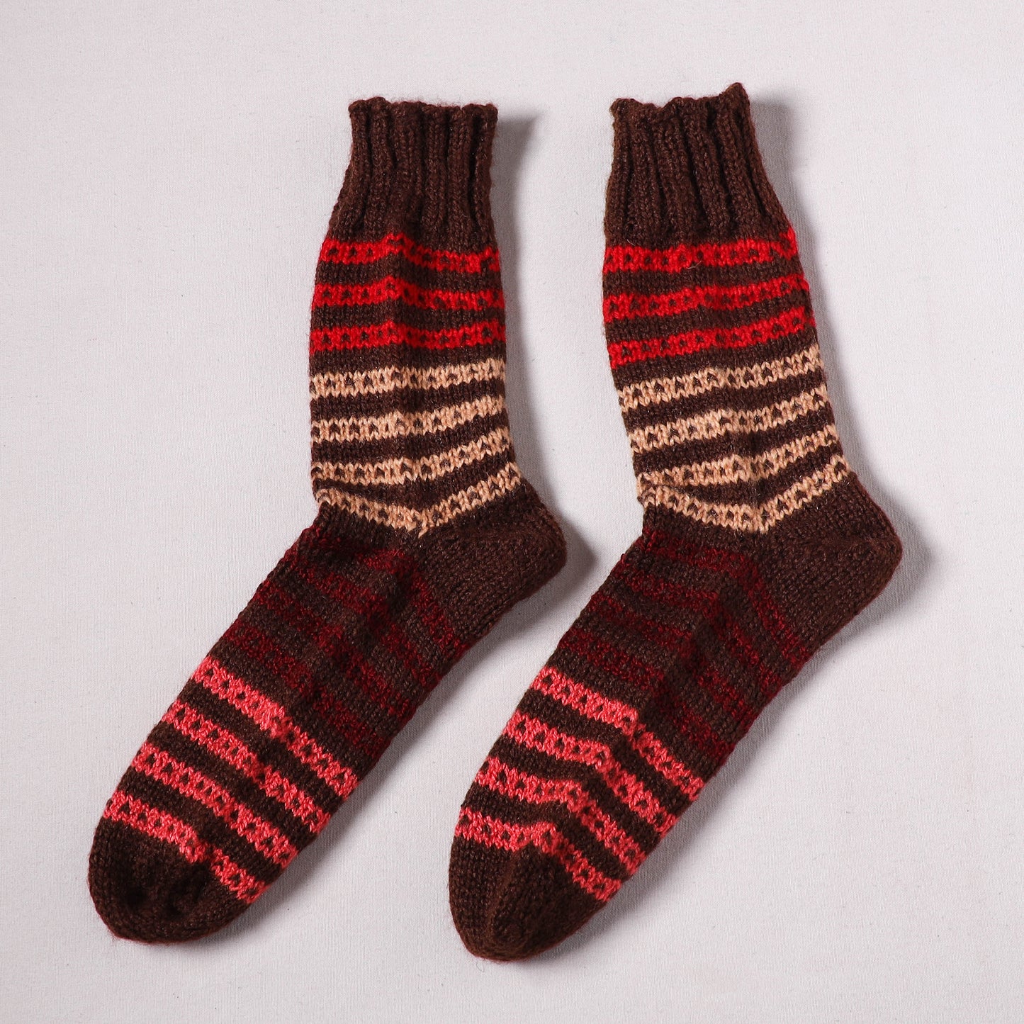 Acrylic Woolen Socks for Winter, Hand Knitted in Kumaun (Adults) 57