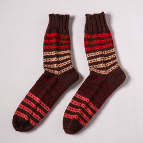 Acrylic Woolen Socks for Winter, Hand Knitted in Kumaun (Adults) 57