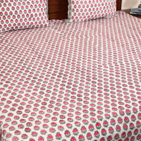 Pink - Sanganeri Block Printed Cotton Double Bed Cover with Pillow Covers (90 x 108 in) 42