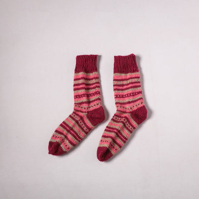 Acrylic Woolen Socks for Winter, Hand Knitted in Kumaun (Adults) 60