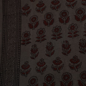 Grey Natural Dyed Mul Cotton Bagh Print Fabric