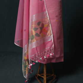Jamdani Pure Handloom Muslin 2pc Unstitched Dress Material Kurta Set 05