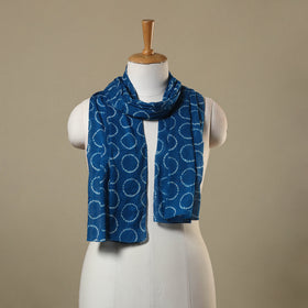 Blue - tie-dye cotton shibori stole 01 - handcrafted