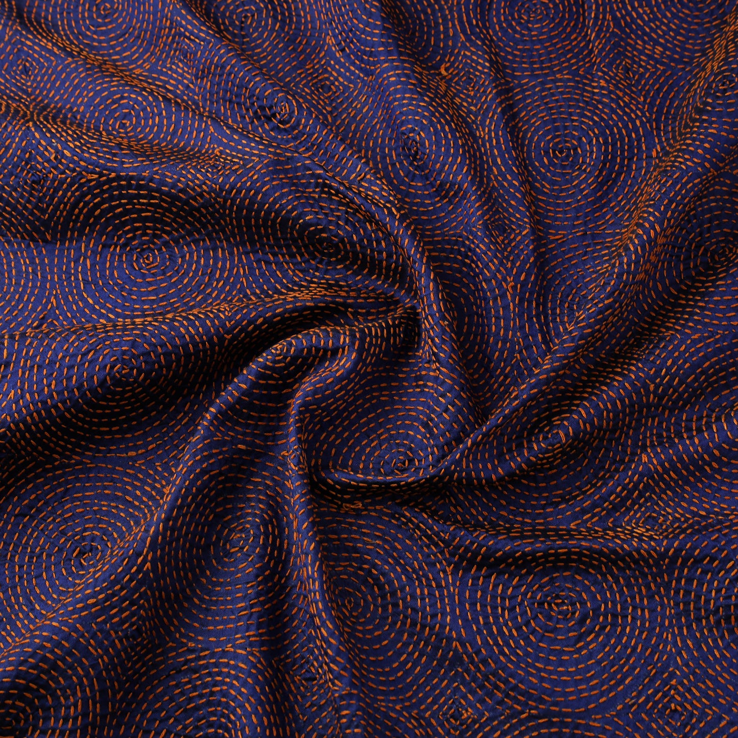 Hand Embroidered Pure Tussar Silk Handloom Kantha Fabric of Bengal 02