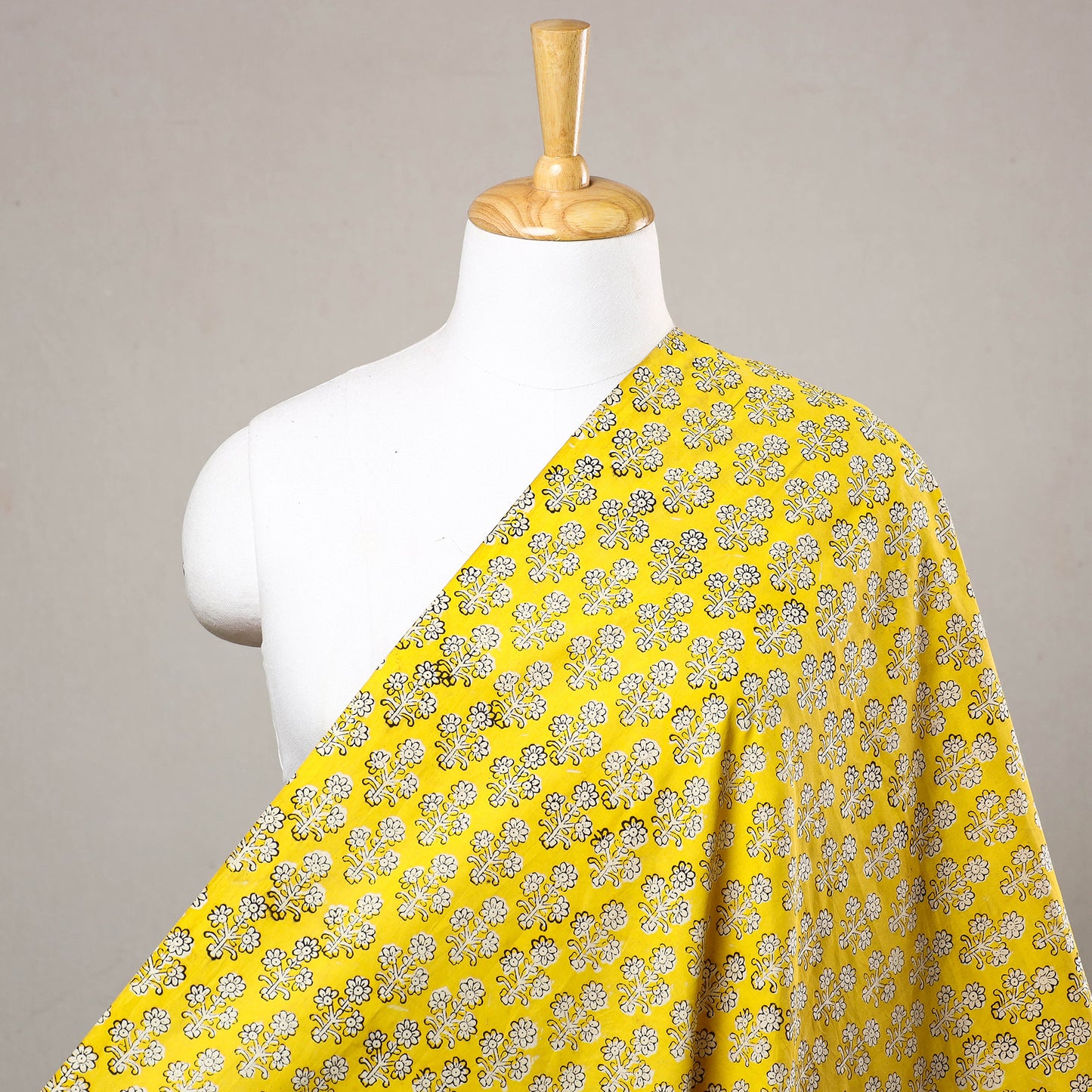 Yellow - Bagru Block Printed Cotton Fabric
