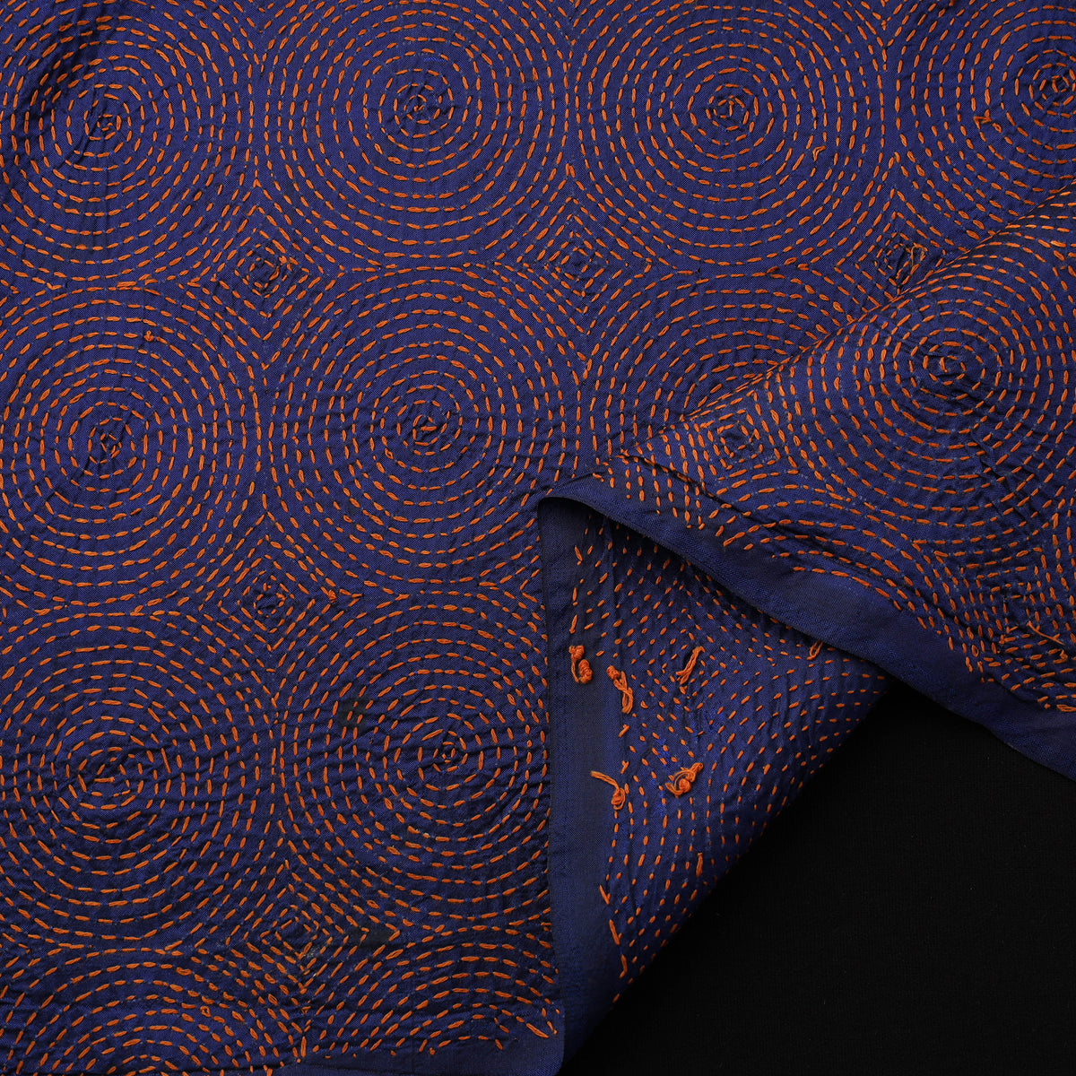 Hand Embroidered Pure Tussar Silk Handloom Kantha Fabric of Bengal 02