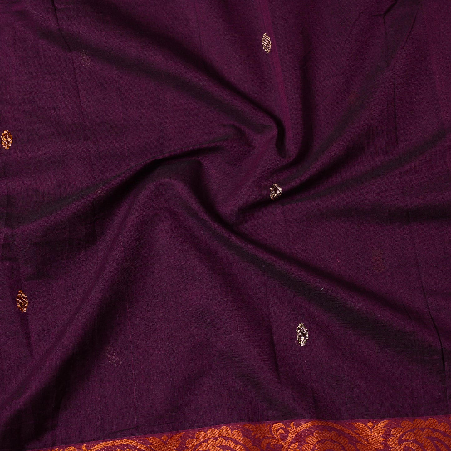 Purple - Kanchipuram Cotton Precut Fabric (2 Meter)