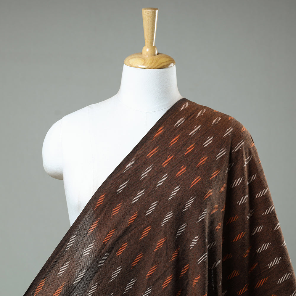 Brown - Pochampally Ikat Weave Cotton Fabric 12