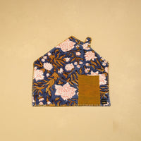 Blue - Hand Embroidered Floral Cotton Pot Holder with Pocket 06