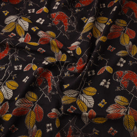 Black Printed Kalamkari Cotton Fabric