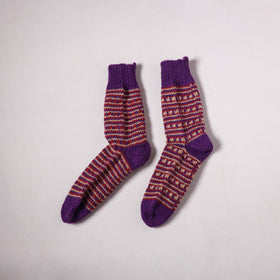 Acrylic Woolen Socks for Winter, Hand Knitted in Kumaun (Adults) 66