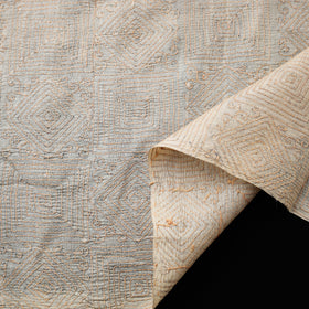 Hand Embroidered Pure Tussar Silk Handloom Kantha Fabric of Bengal 03