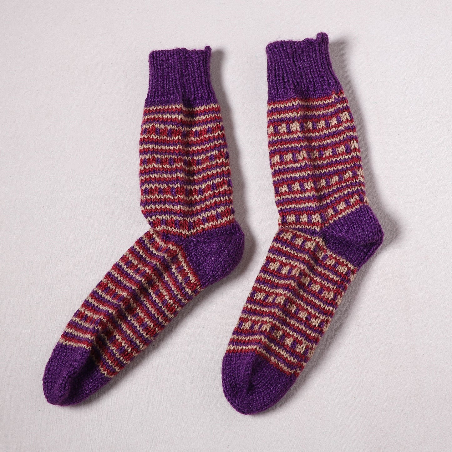 Acrylic Woolen Socks for Winter, Hand Knitted in Kumaun (Adults) 66