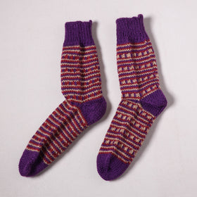 Acrylic Woolen Socks for Winter, Hand Knitted in Kumaun (Adults) 66