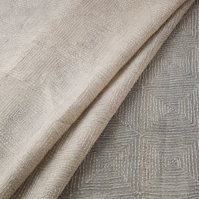 Hand Embroidered Pure Tussar Silk Handloom Kantha Fabric of Bengal 04
