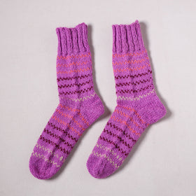 Acrylic Woolen Socks for Winter, Hand Knitted in Kumaun (Adults) 67
