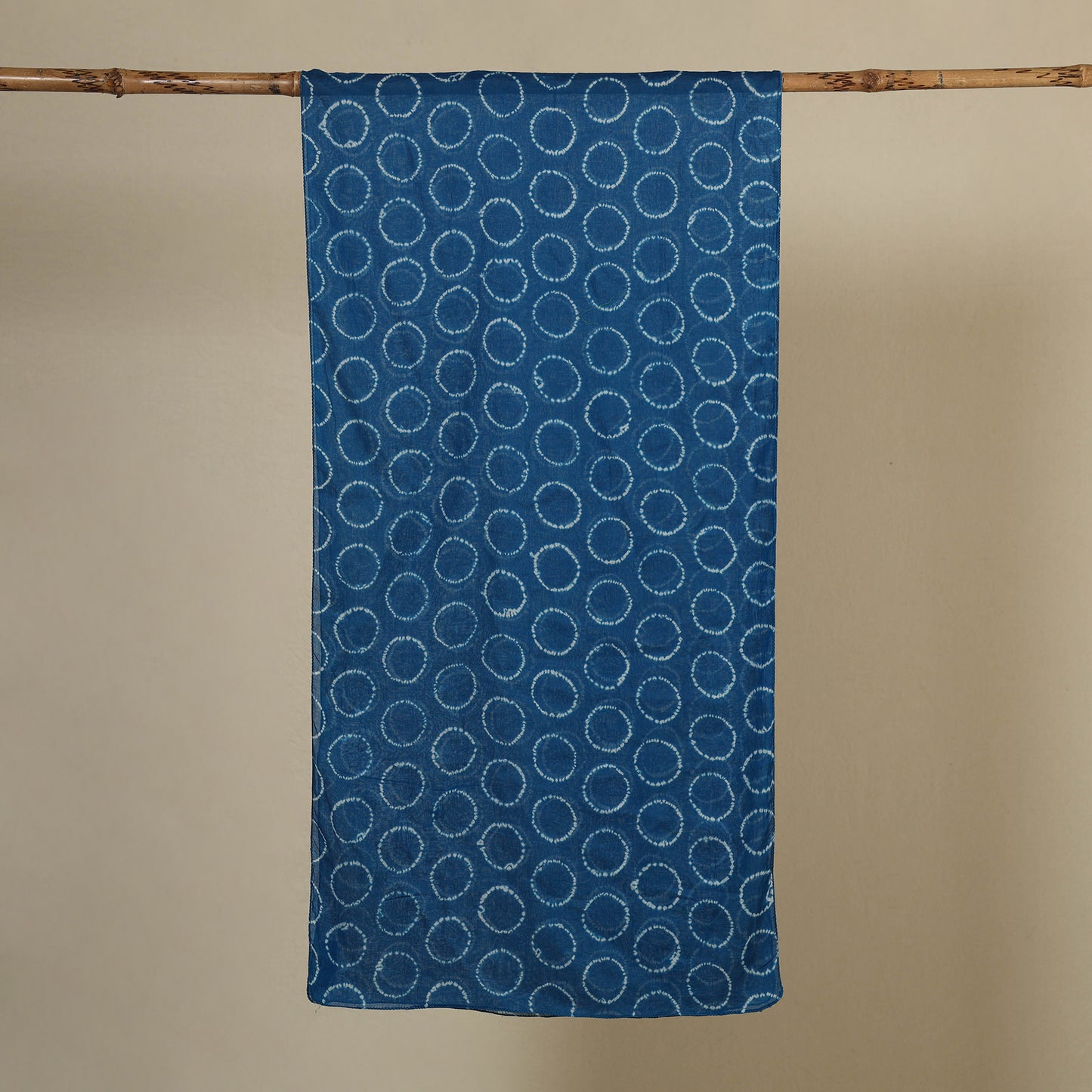 Blue - tie-dye cotton shibori stole 01 - handcrafted