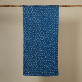 Blue - tie-dye cotton shibori stole 01 - handcrafted