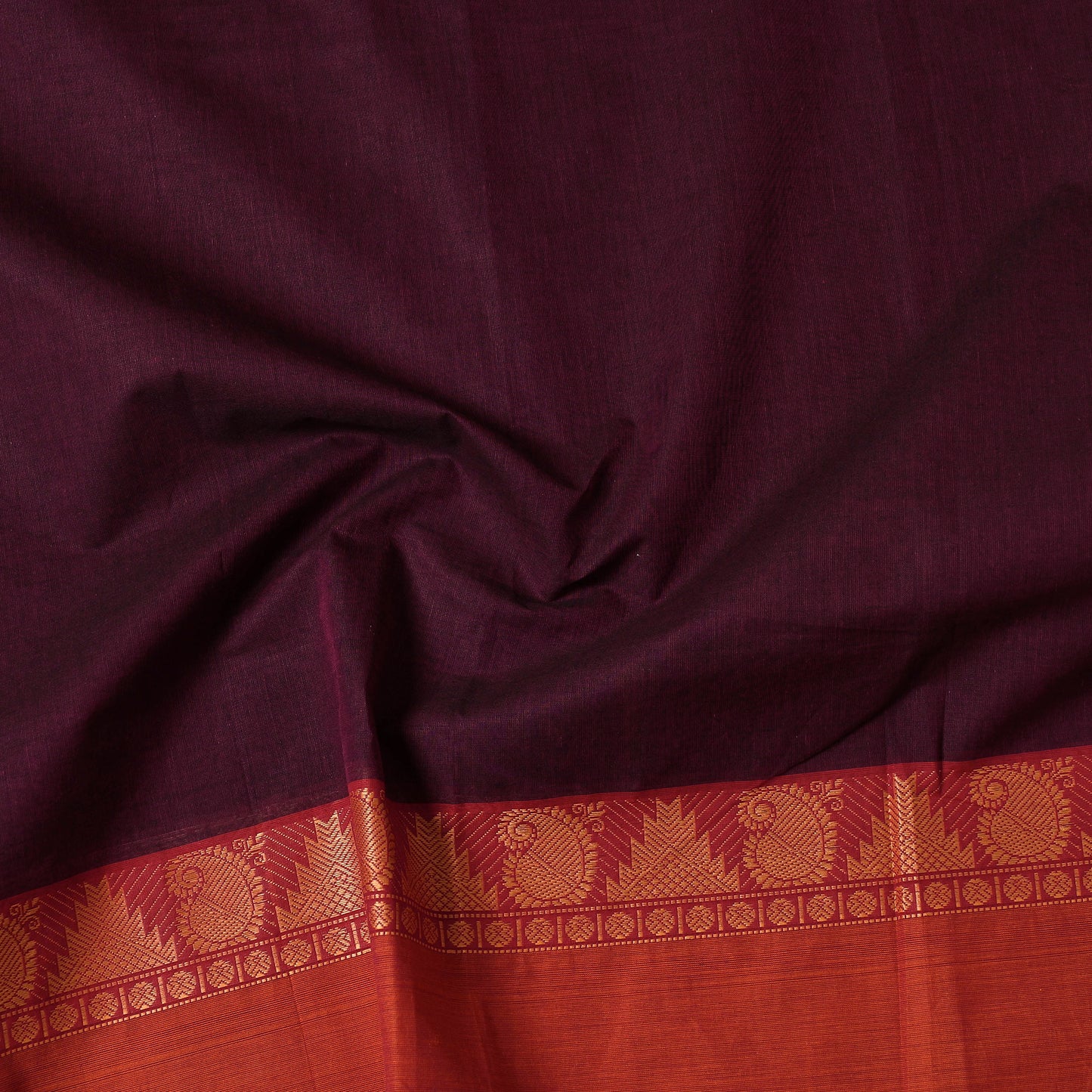 Purple - Kanchipuram Cotton Precut Fabric (2.4 Meter)