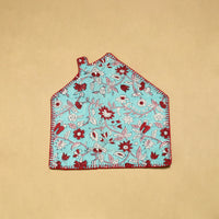 Light Blue - Hand Embroidered Floral Cotton Pot Holder with Pocket 10