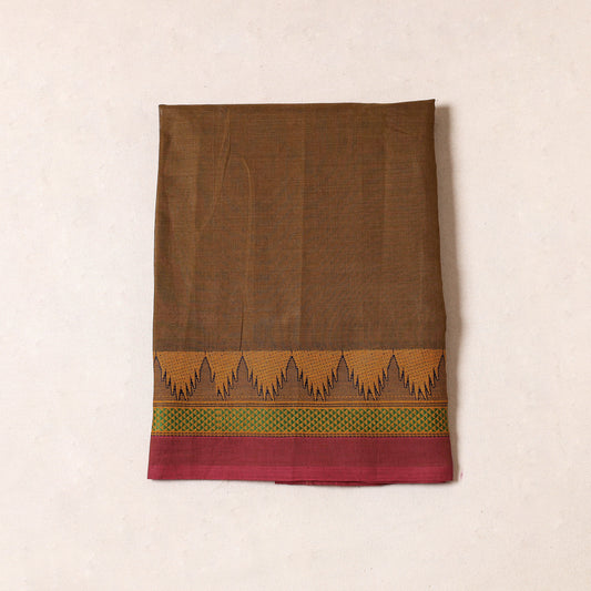 Brown - Kanchipuram Cotton Precut Fabric (1.6 Meter)