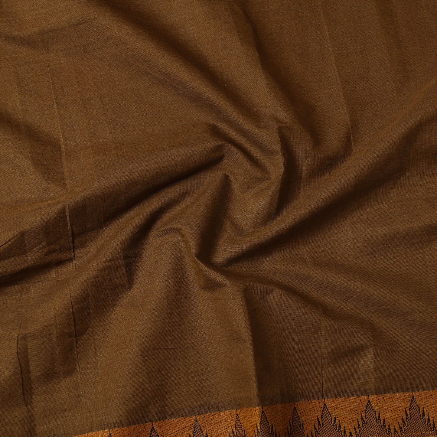 Brown - Kanchipuram Cotton Precut Fabric (1.6 Meter)