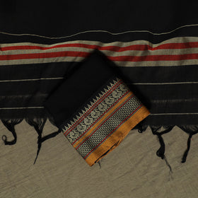 Dharwad Mercerised Cotton 3pc Unstitched Dress Material Suit Set with Woven Border 18