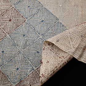 Hand Embroidered Pure Tussar Silk Handloom Kantha Fabric of Bengal 07