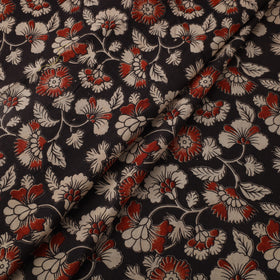 Black Printed Kalamkari Cotton Fabric