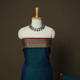 Dharwad Mercerised Cotton 3pc Unstitched Dress Material Suit Set with Woven Border 19