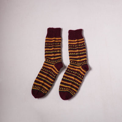 Acrylic Woolen Socks for Winter, Hand Knitted in Kumaun (Adults) 72